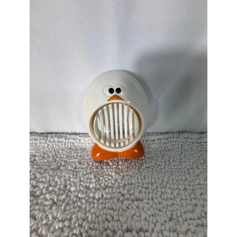 VTG Chick Shaped Manual Egg Slicer White Orange BPA‎ Free Bird Kitchen Tool
